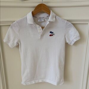 Lacoste White Kids Polo Shirt with Blue and Red Logo